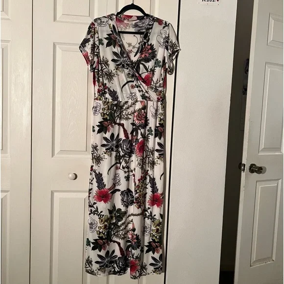 Ace Fashion Dresses | Garden Print Maxi Floral Dress | Color: Pink/Red | Size: 1x | Queente10's Closet